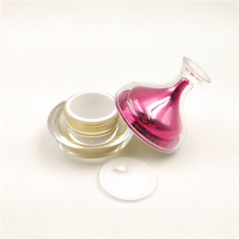 professional fancy Luxury acrylic 5g 10g Cosmetics plastic cream jar pink green in stock