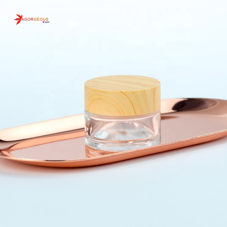 professional wood grain face cream jar 5 10 15 30 50 ml empty cosmetic packaging frosted glass jar wooden lid 50ml cream bottle