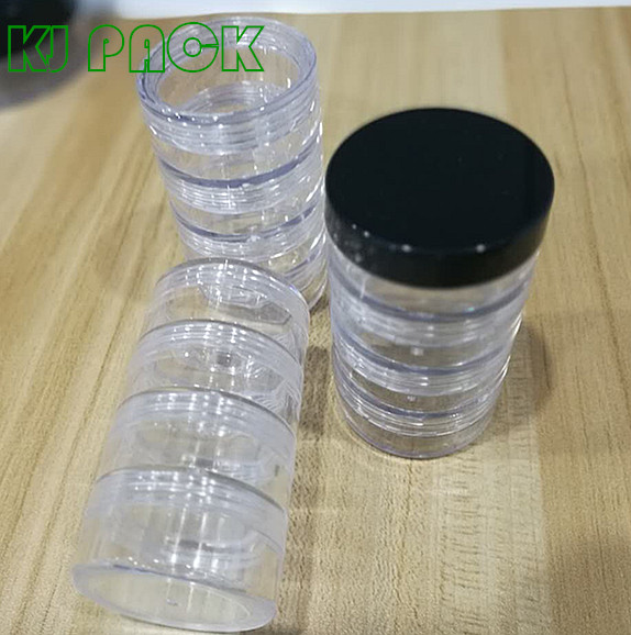 promote sales jar 2 3 4 5 6 multilayer stack cosmetic jar clear stacked pot for loose powder for glitter