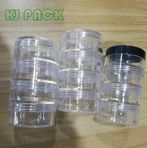 promote sales jar 2 3 4 5 6 multilayer stack cosmetic jar clear stacked pot for loose powder for glitter