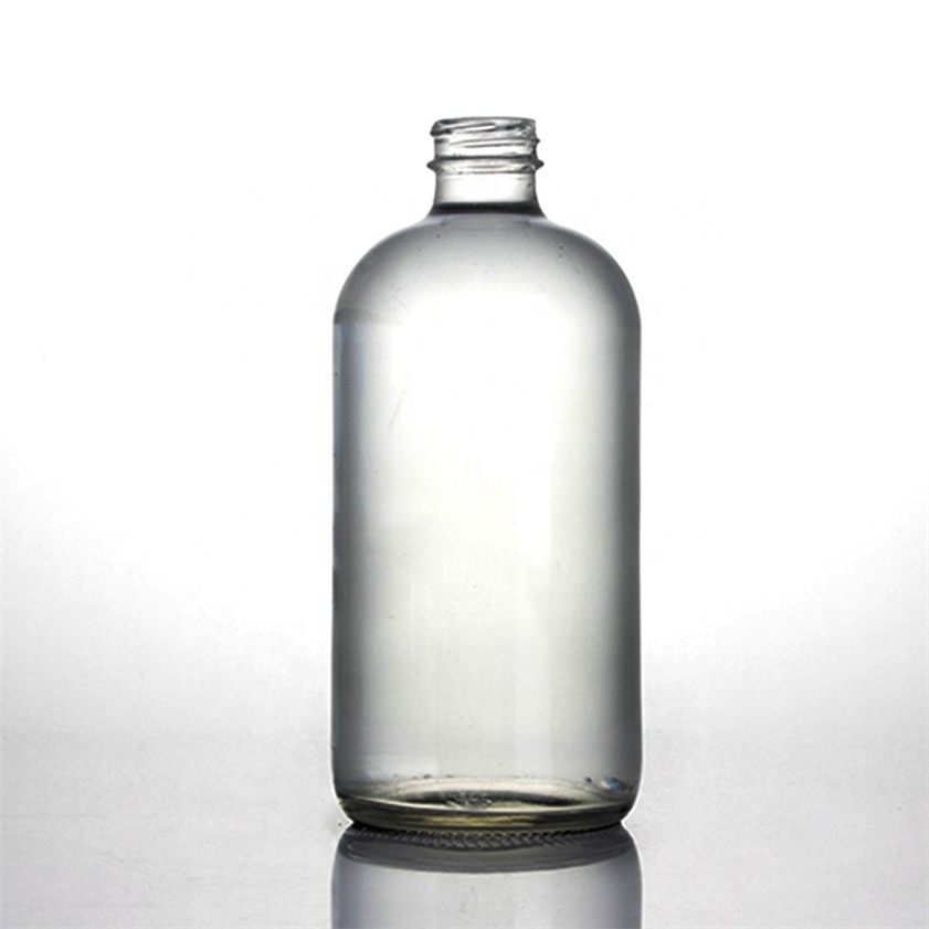 promotional personal logo flint clear frosted printing milk empty 250ml 375ml water glass 500ml boston glass bottle