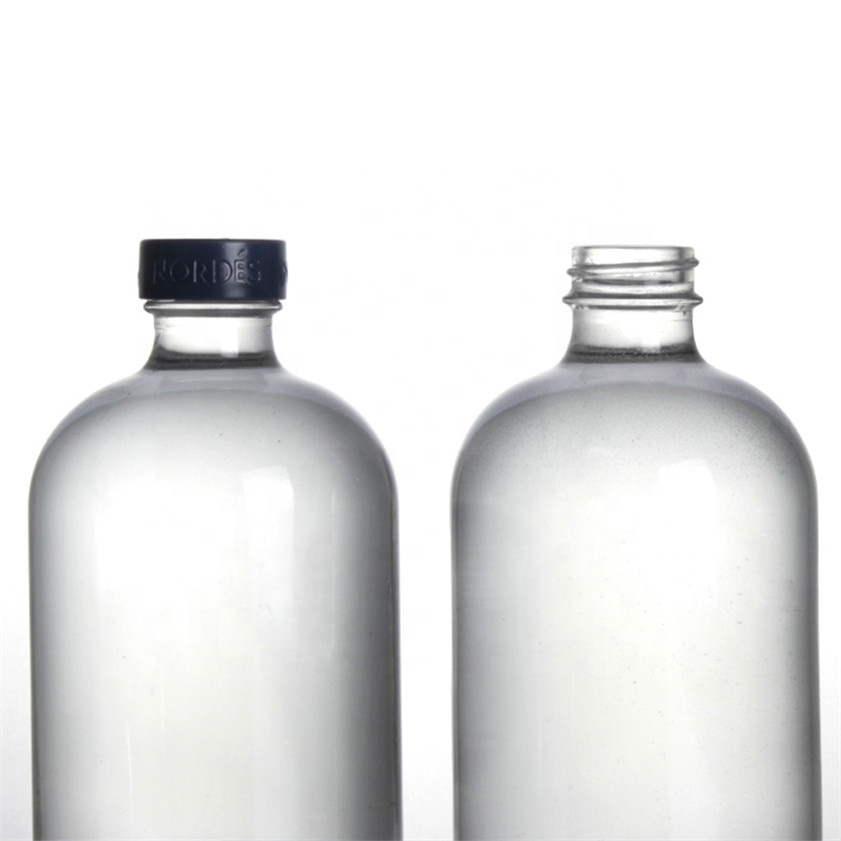 promotional personal logo flint clear frosted printing milk empty 250ml 375ml water glass 500ml boston glass bottle