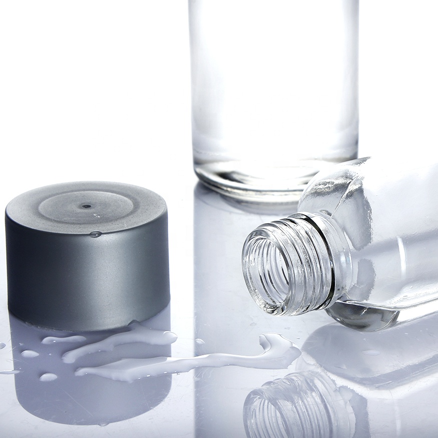 promotional personal logo flint clear frosted printing normal bottles milk empty 375ml 500ml water voss style glass bottle