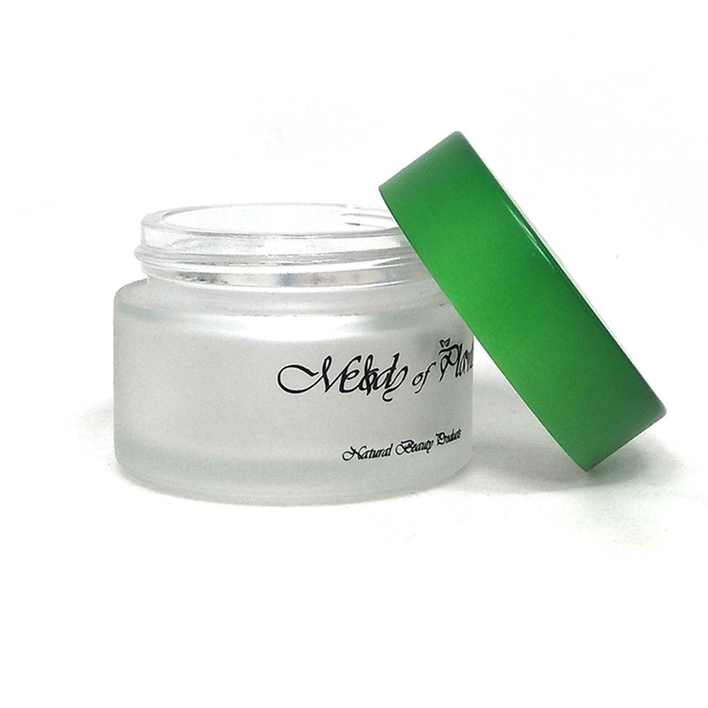 ps cosmetic jar elegant cosmetic jar matte  glass round cosmetic cream jar with custom painting green lids