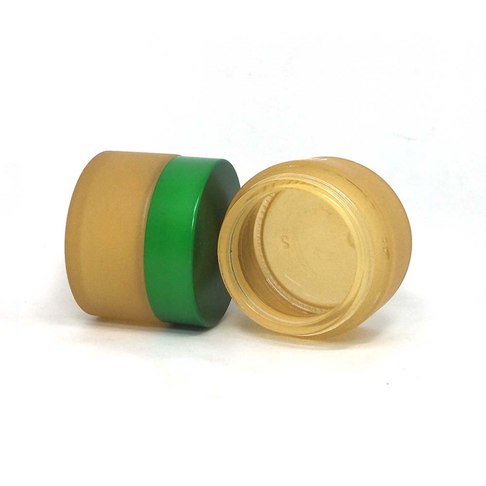 ps cosmetic jar elegant cosmetic jar matte glass round cosmetic cream jar with custom painting green lids