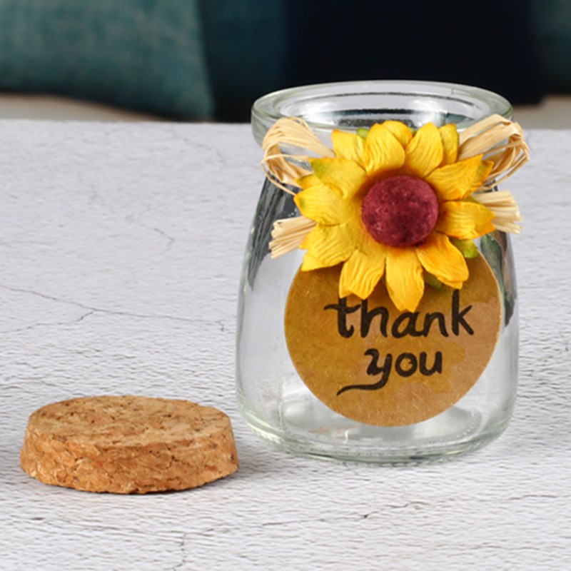 pudding jar candy jars glass milk pudding bottle with cork lid/wedding gift bottle