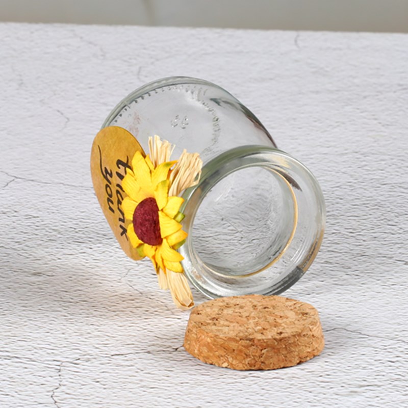 pudding jar candy jars glass milk pudding bottle with cork lid/wedding gift bottle