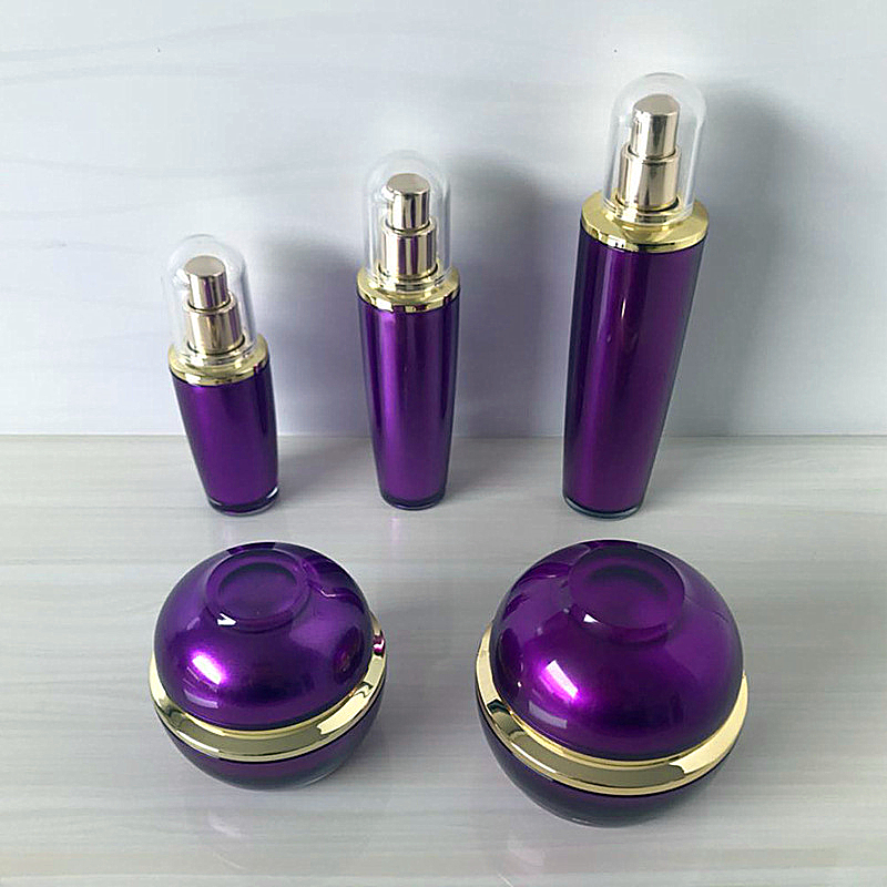 purple and gold spray bottles and cosmetic jars empty cosmetic jar packaging set brilliant packaging jar brand set cosmetic
