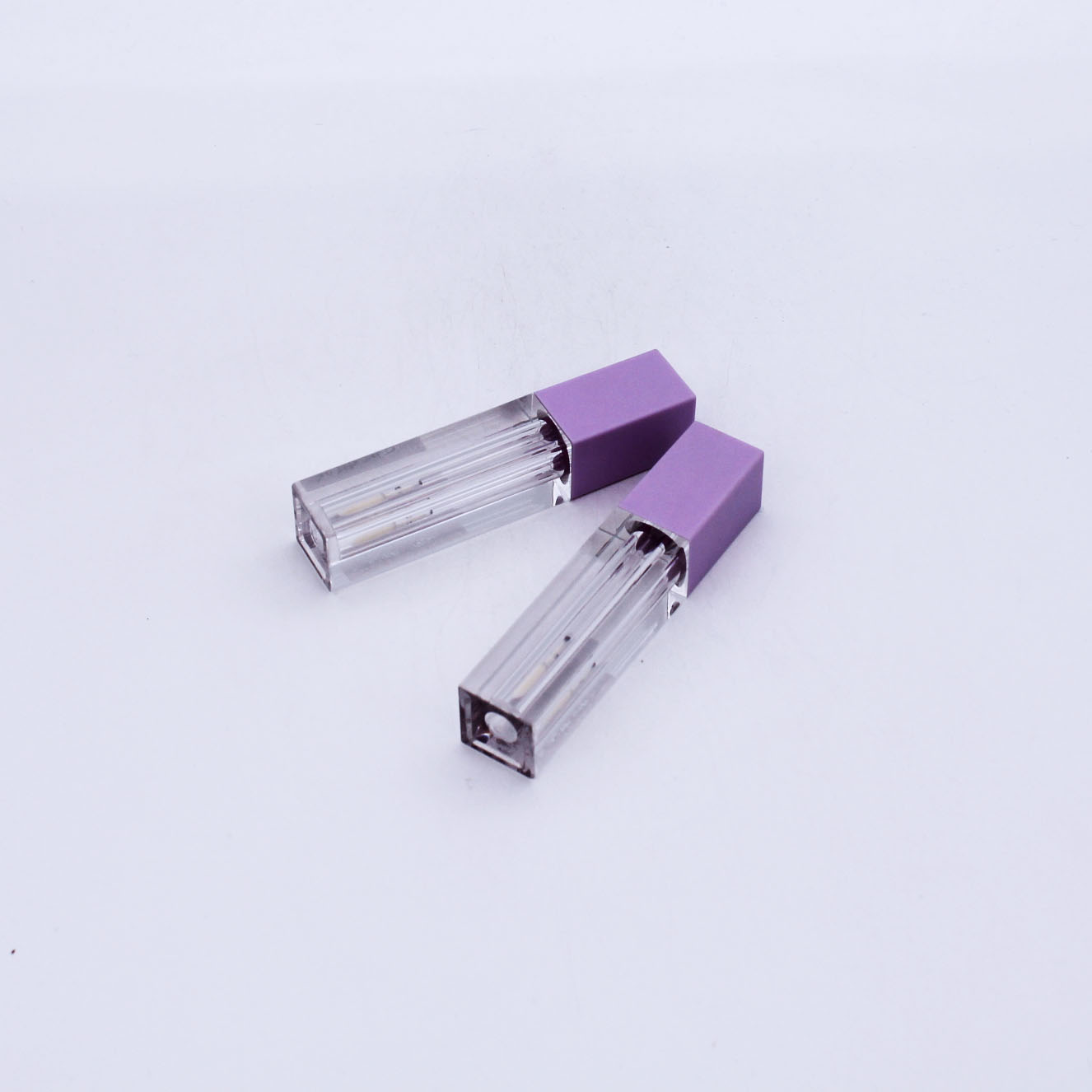 purple transparent frosting make up cosmetic empty lip gloss container for shifter