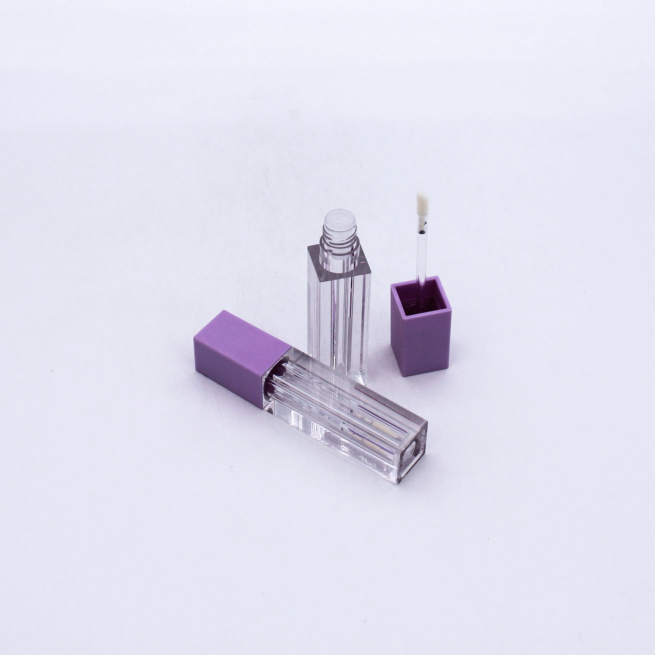 purple transparent frosting make up cosmetic empty lip gloss container for shifter