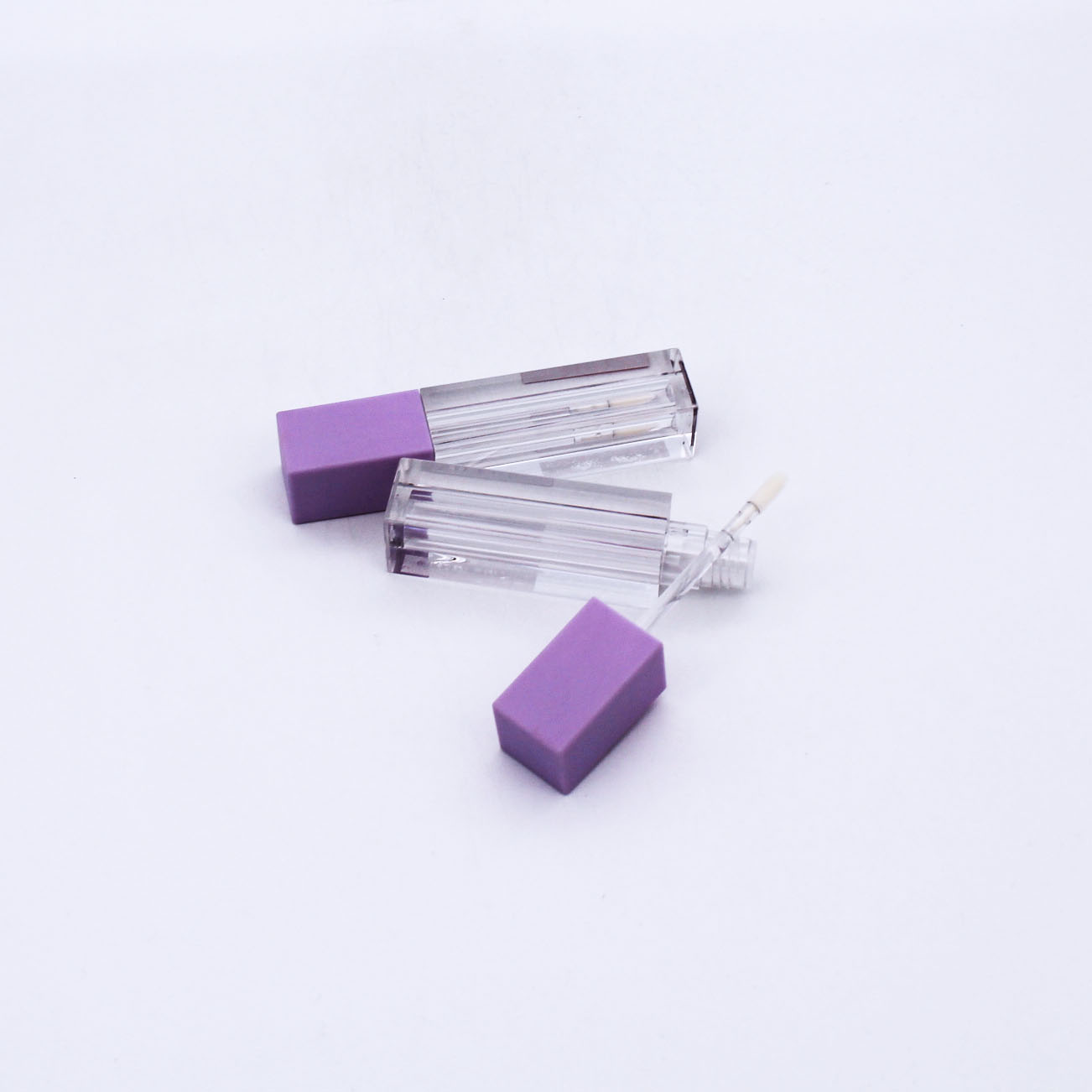 purple transparent frosting make up cosmetic empty lip gloss container for shifter