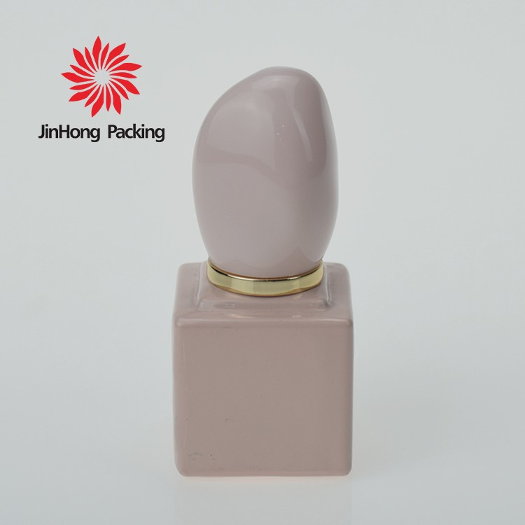 purple12ml cirlcle empty gold nail polish bottle with brush 15ml