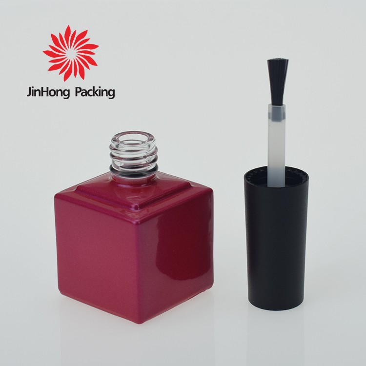 purple12ml cirlcle empty gold nail polish bottle with brush 15ml