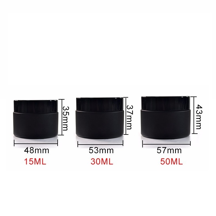 quality 15ml 30ml 50ml matte black glass cream jar 15ml 30ml 50ml 60ml 100ml perfume glass spray bottle