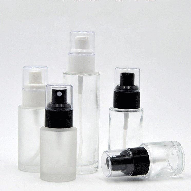 quality cosmetic packaging frosted clear glass body lotion pump spray bottle jar containers