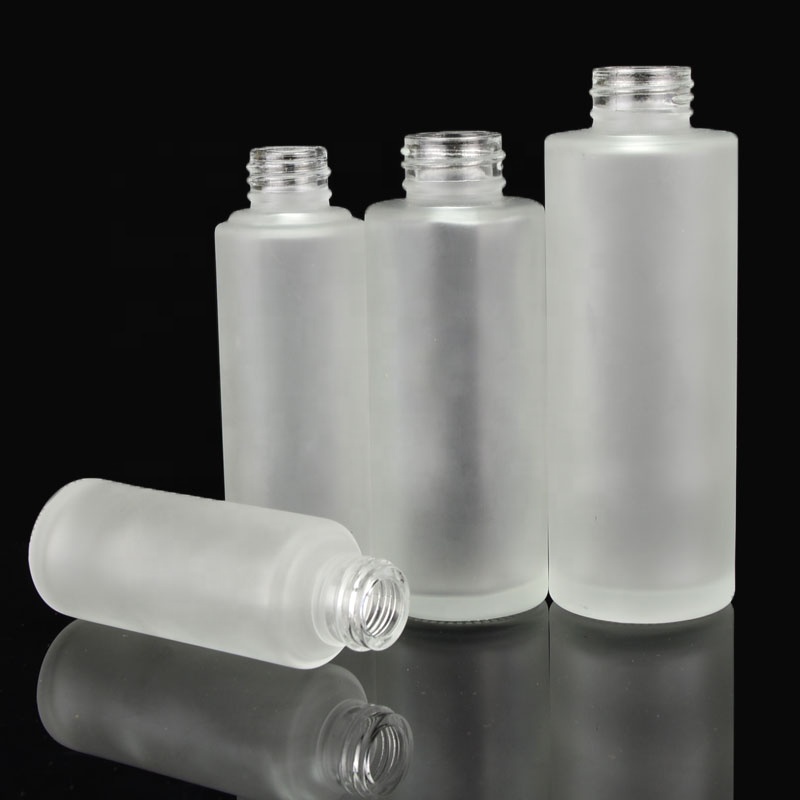 quality cosmetic packaging frosted clear glass body lotion pump spray bottle jar containers