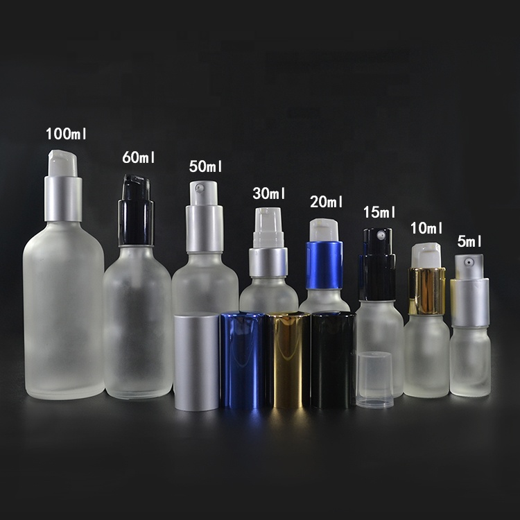 quality cosmetic packaging frosted glass spray pump bottle jar containers