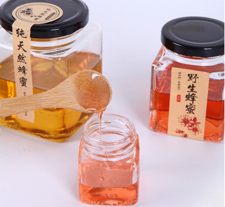 quantity production Square honey jelly pickles sealed storage food jar seasoning jar with lid