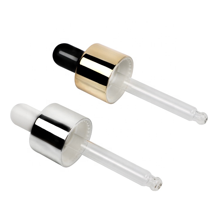 ready stock 30ml clear frost flat shoulder cylinder dropper serum essential oil bottle with silver gold lid
