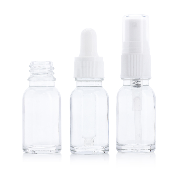 ready to ship 10ml 12ml 15ml factory price in stock clear cosmetic empty glass essential oil dropper bottle
