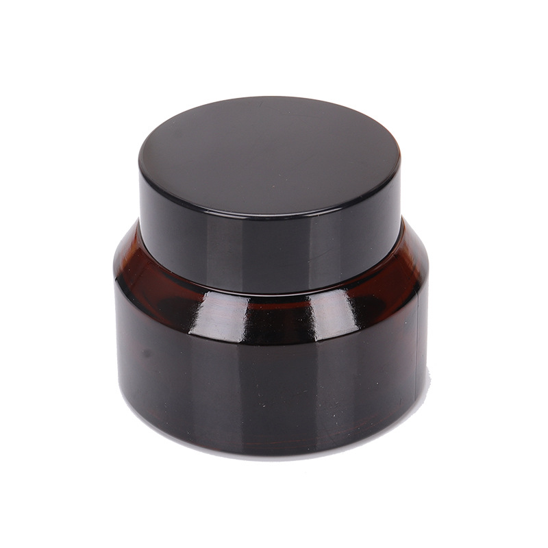ready to ship 50g high quality colored printing Glass Cosmetic Jars with child resistant resistant Screw Cap