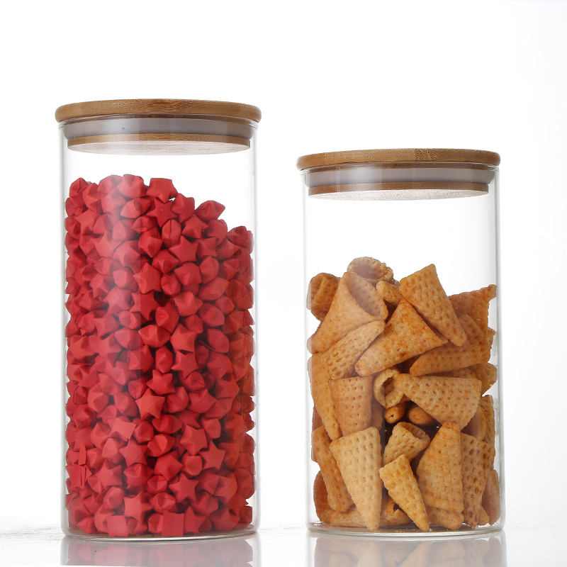 ready to ship heat-resistance high Borosilicate glass container bamboo cover pharmaceutical bottle juice bottle fresh-reserved