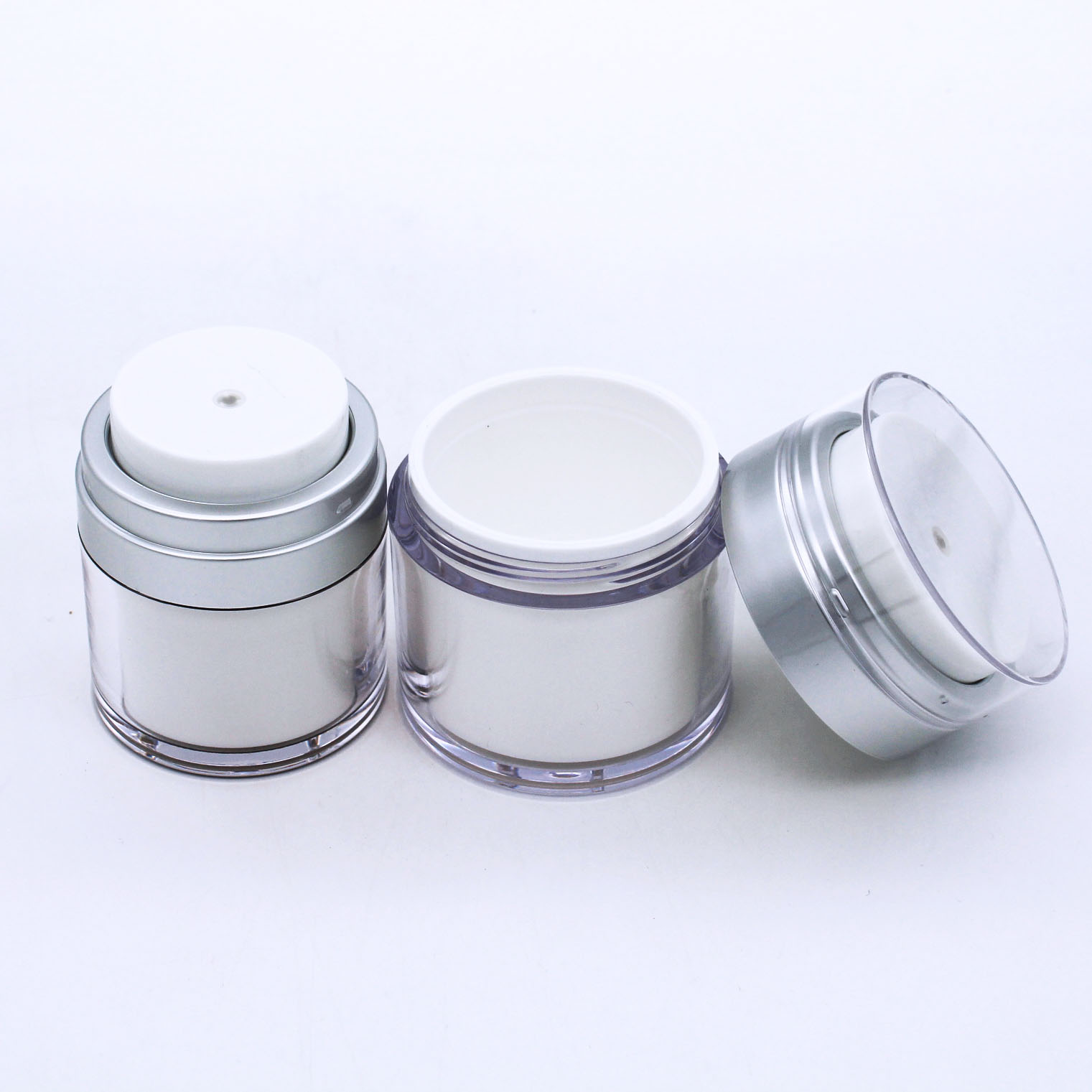 ready to ship high quality luxury round empty 30g 50g empty cosmetic airless cream jar