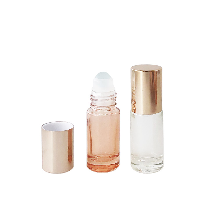 ready to ship to USA 5ml 10ml glass roller bottle clear Rose gold glass roll on bottle
