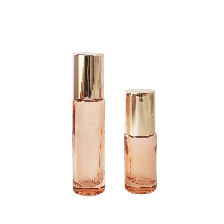 ready to ship to USA 5ml 10ml glass roller bottle clear Rose gold glass roll on bottle