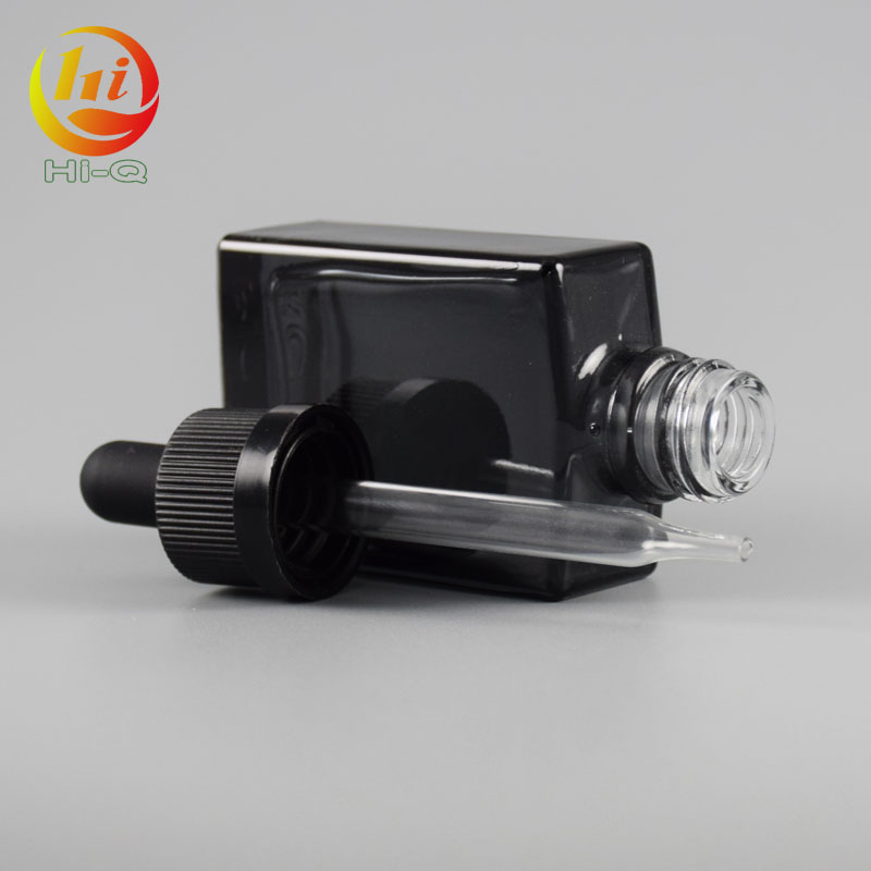 rectangular glass bottle 30ml black,black e liquid bottle 30ml