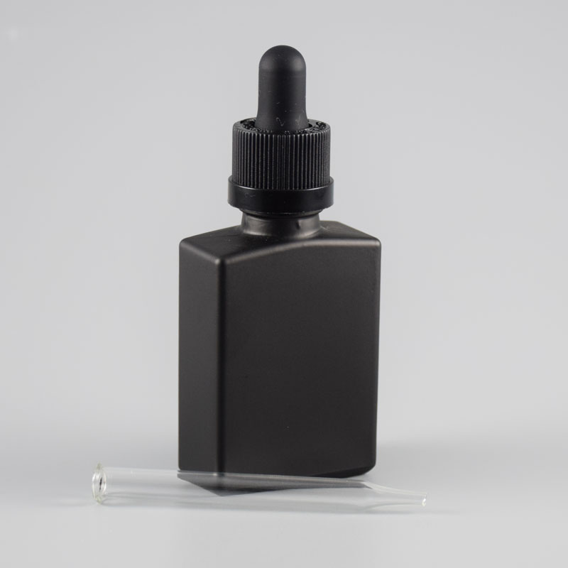 rectangular glass bottle 30ml black,black e liquid bottle 30ml