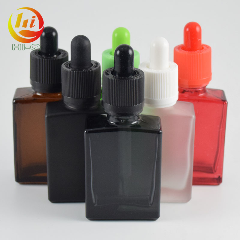 rectangular glass bottle 30ml black,black e liquid bottle 30ml