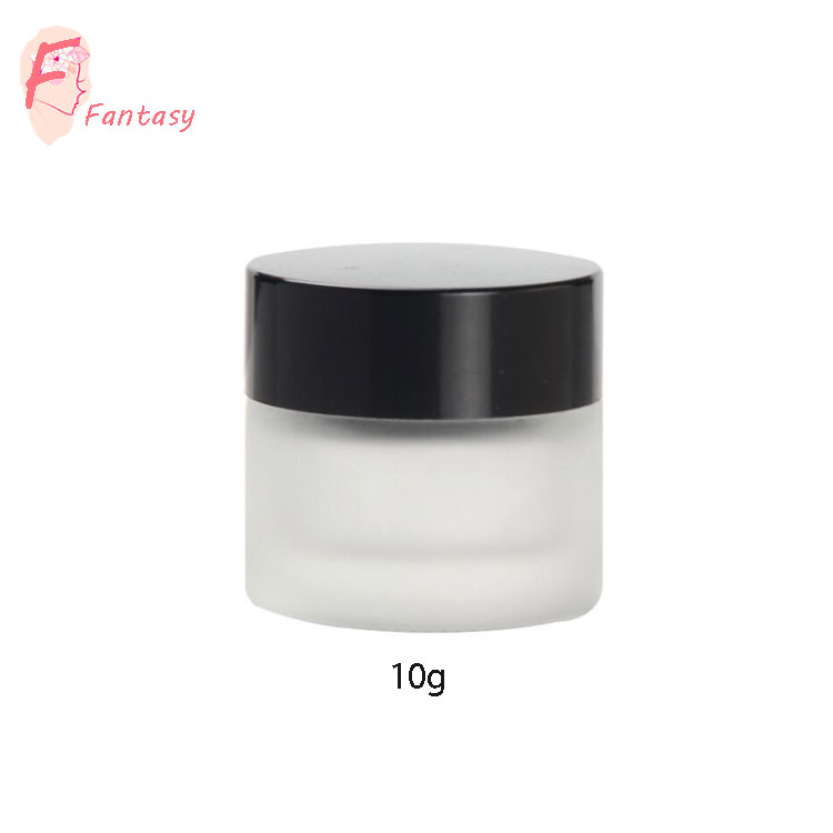recyclable food grade 10ml frosted glass jar cosmetic container with white cap manufacture for cream