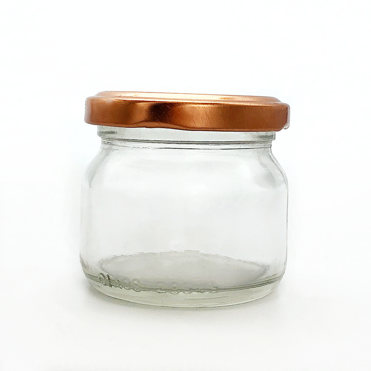 recyclable mini 70ml clear glass jam jar with lid