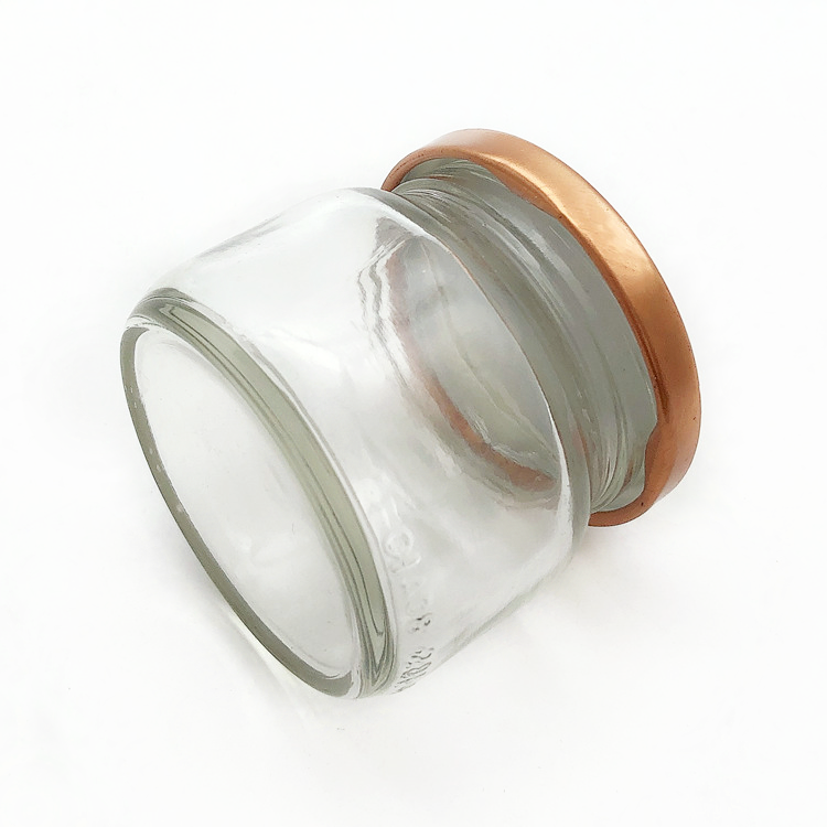 recyclable mini 70ml clear glass jam jar with lid