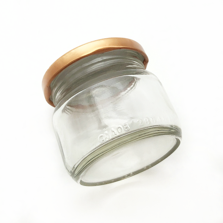 recyclable mini 70ml clear glass jam jar with lid