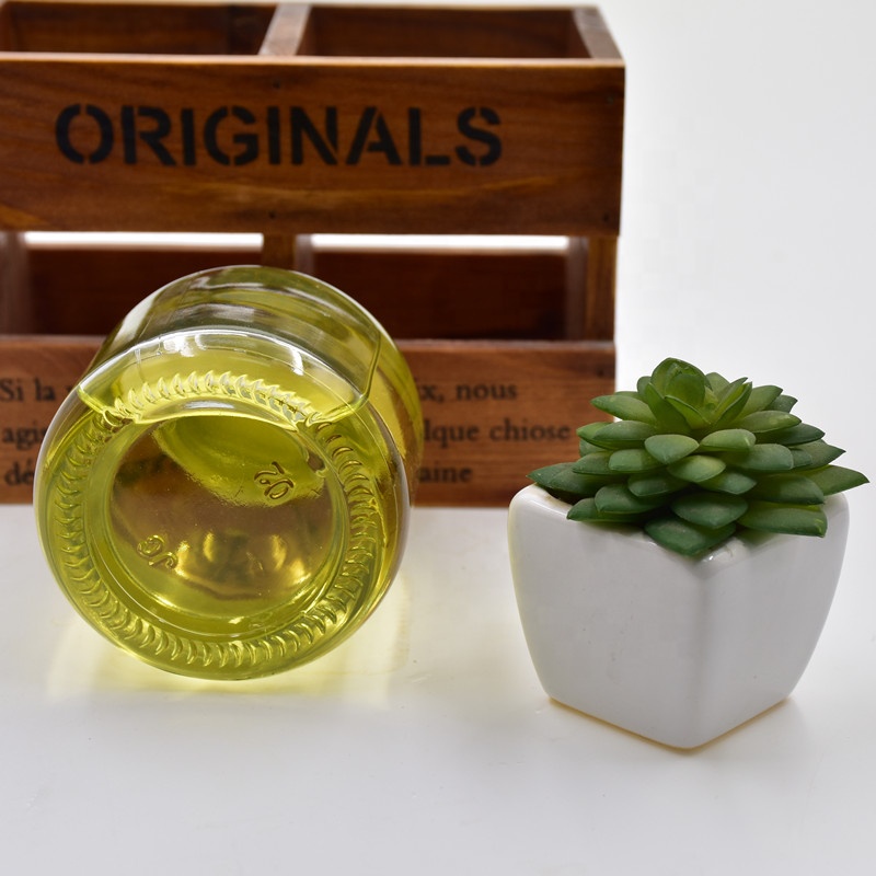 recycled 250ml clear round milk tea glass beverage bottle cold pressed juice drinking wine bottles packing with metal screw lid