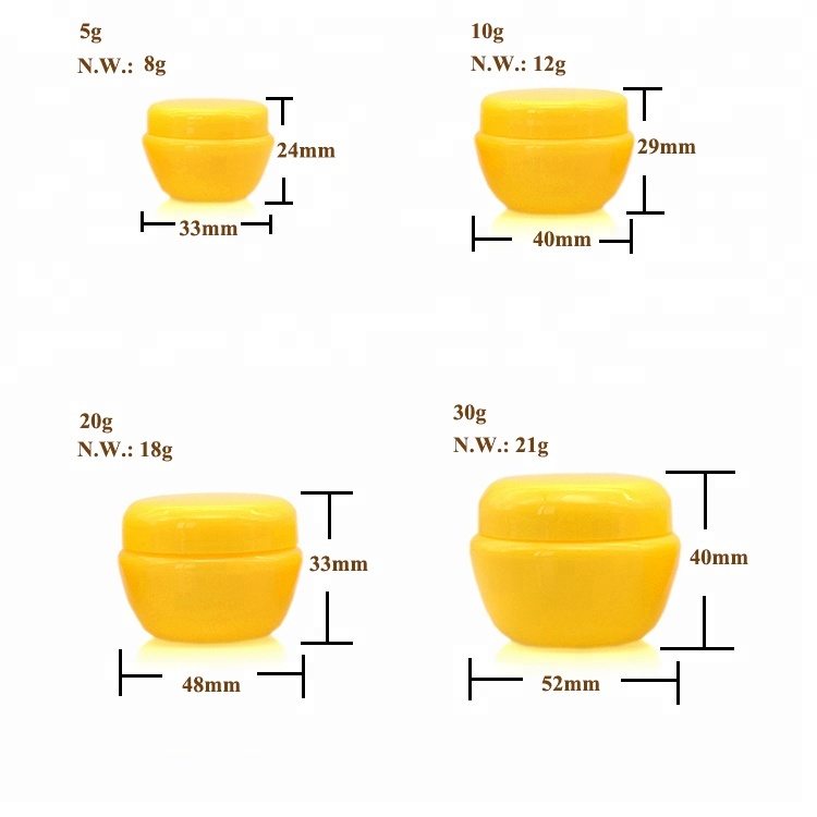 recycled cosmetic plastic jars 5g 10g 20g 30g pp colorful mushroom plastic cream jar for cream lip balm cosmetic