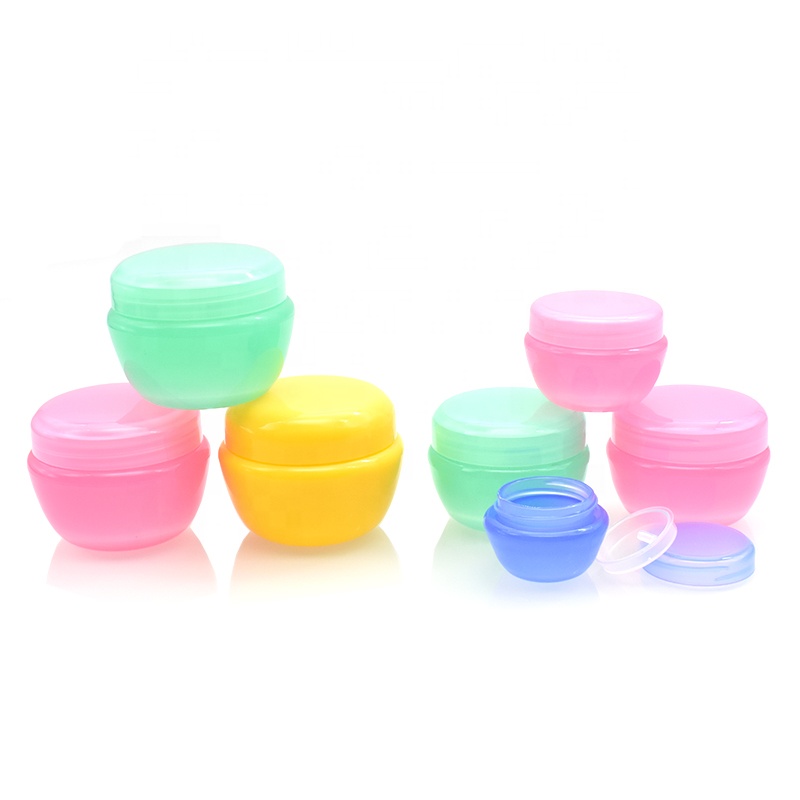 recycled cosmetic plastic jars 5g 10g 20g 30g pp colorful mushroom plastic cream jar for cream lip balm cosmetic