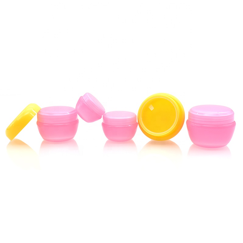 recycled cosmetic plastic jars 5g 10g 20g 30g pp colorful mushroom plastic cream jar for cream lip balm cosmetic