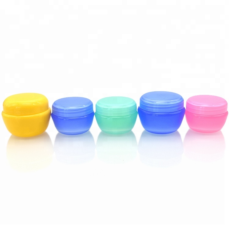 recycled cosmetic plastic jars 5g 10g 20g 30g pp colorful mushroom plastic cream jar for cream lip balm cosmetic
