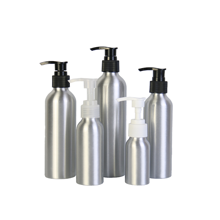 recycled cosmetic shampoo lotion pump aluminum bottle spray 30ml 1oz 2oz 100ml 150ml 200ml 250ml 500ml