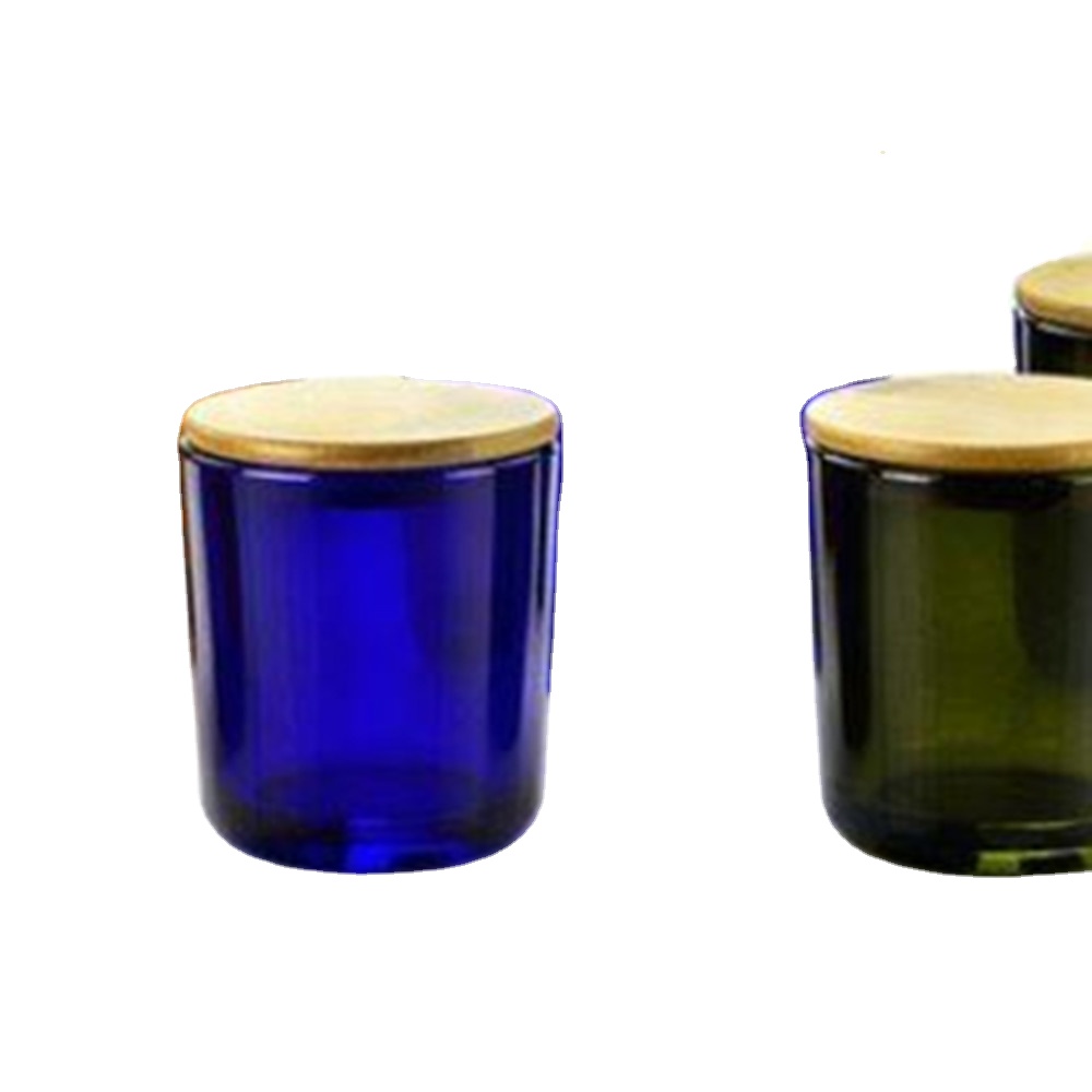 recycled empty thick luxury glass candle jar with cork