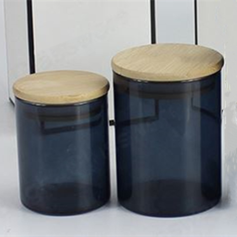 recycled empty thick luxury glass candle jar with cork