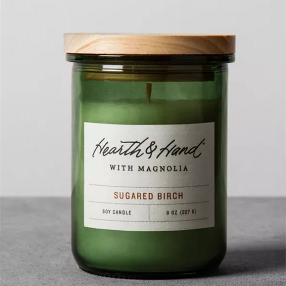 recycled empty thick luxury glass candle jar with cork