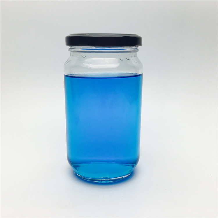 recycled glass jars 350ml 370ml large glass pickle cucumber for coconut oil with screw lid