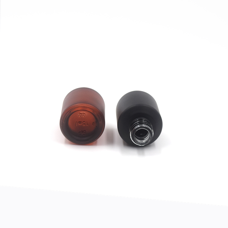 red eco friendly15ml 30ml slant shoulder oliver matte color black rubber head skin car glass dropper bottle with aluminum collar