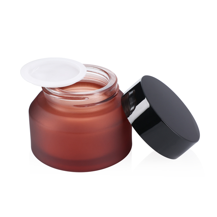red glass slant jar skincare cream container 3oz Empty Hair Lip Scrub Body Butter Cosmetic Jars