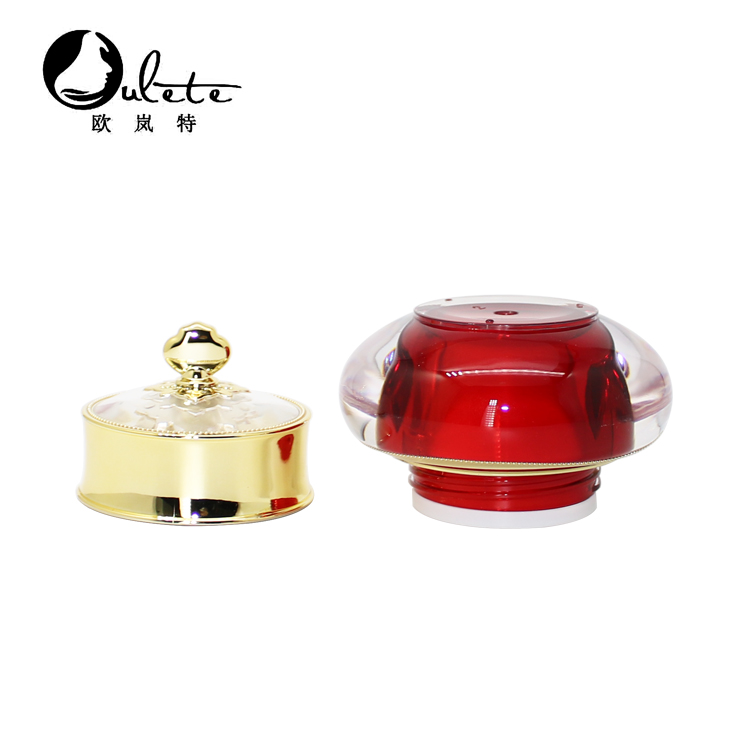 red plastic cosmetics containers and packaging acrylic crown shape cream jar