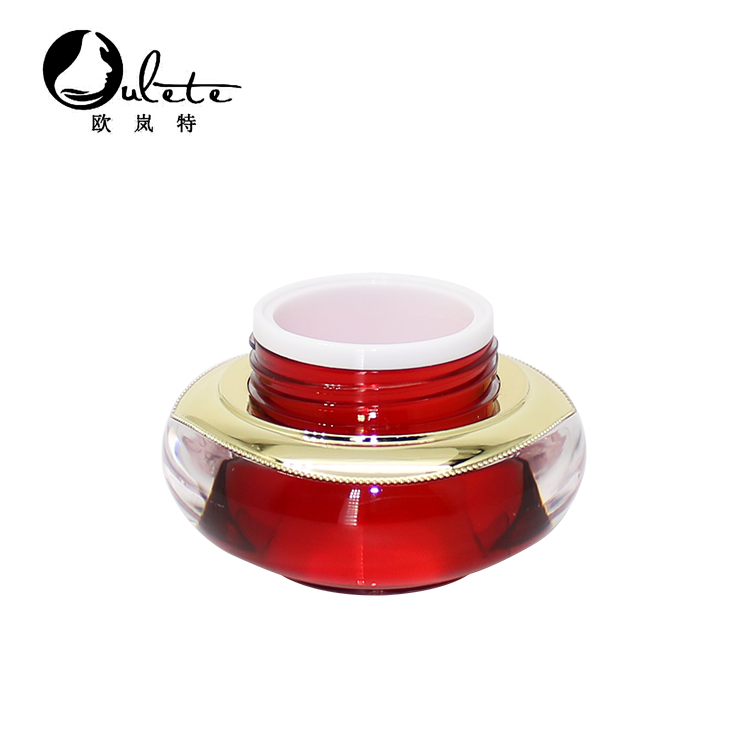 red plastic cosmetics containers and packaging acrylic crown shape cream jar